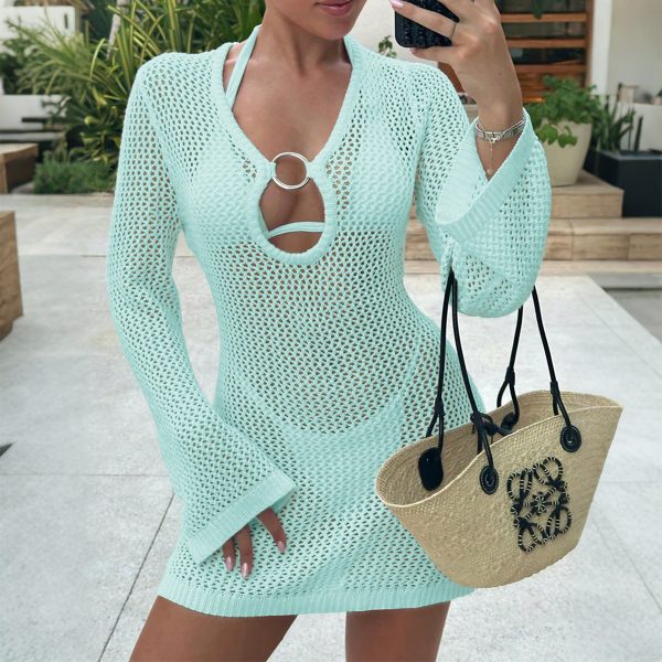 Long Sleeve Hollow-out Dress Women's Autumn Winter - Image 4