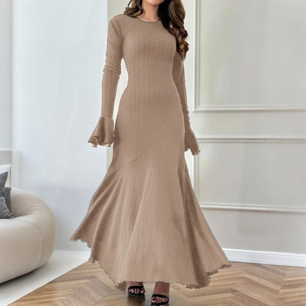 Elegant Slim Knitted Long Dress Women's Autumn - Image 6